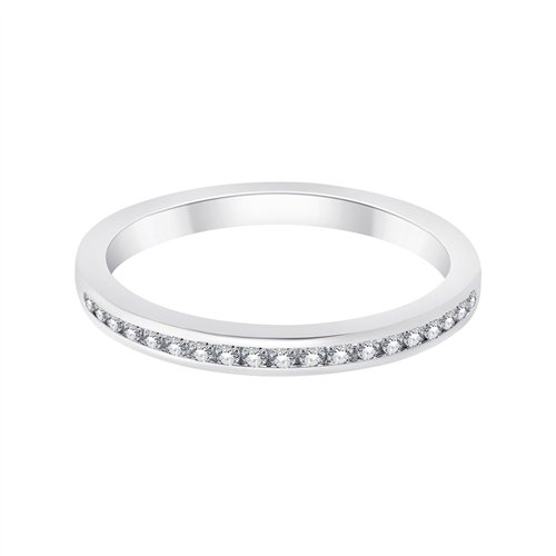 Demi Alliance serti clos diamant en or 18 carats