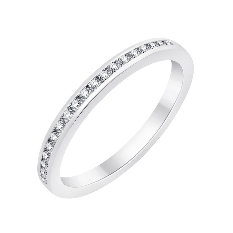 Demi Alliance serti clos diamant en or 18 carats