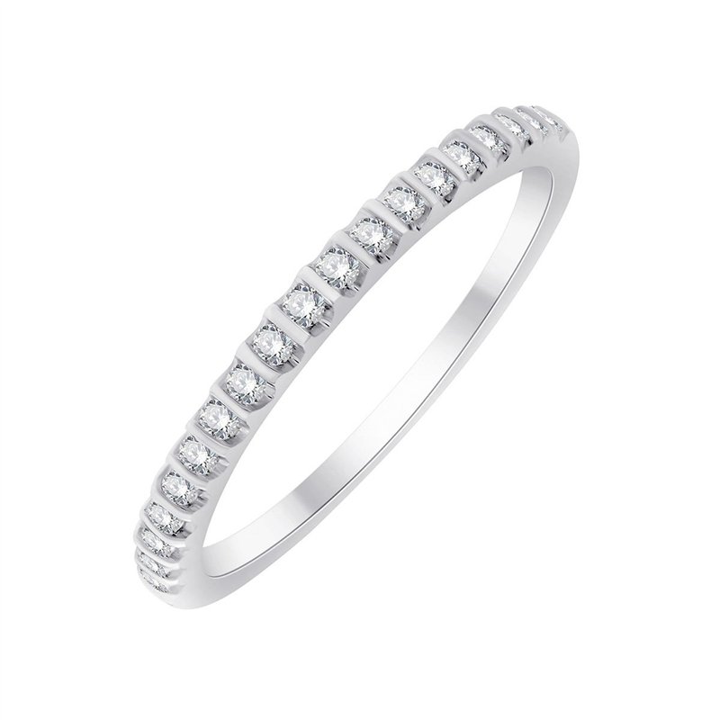 Demi Alliance serti clos diamant en or 18 carats