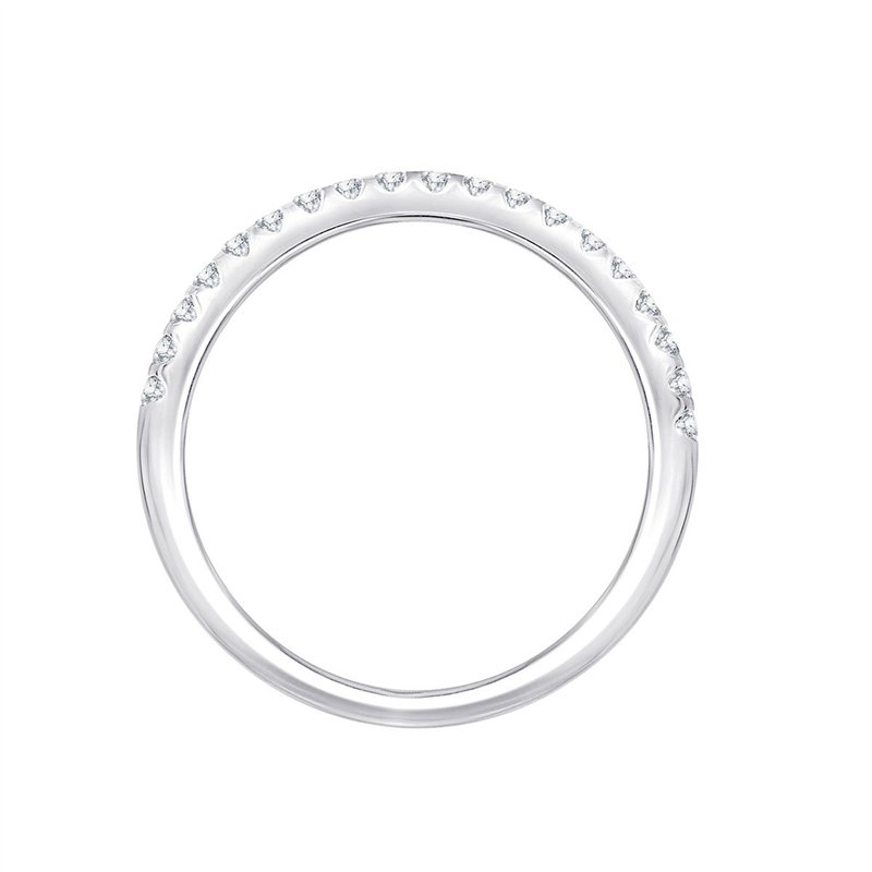 Demi Alliance serti clos diamant en or 18 carats