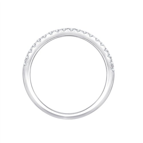 Demi Alliance serti clos diamant en or 18 carats