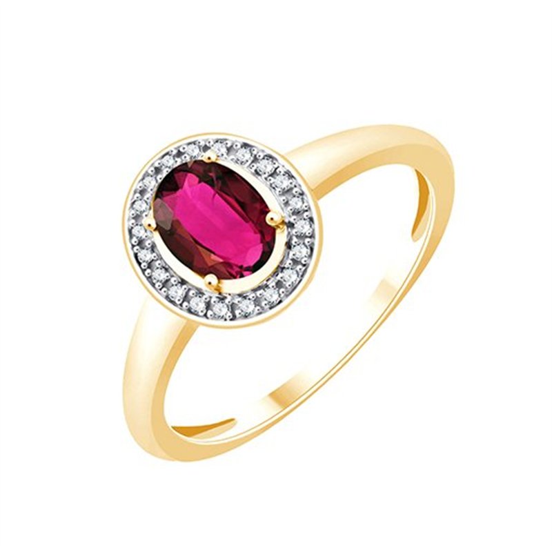 Bague rubis et diamant en or 18 carats