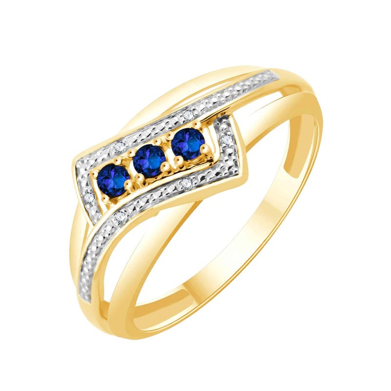 Bague saphir et diamant en or 18 carats