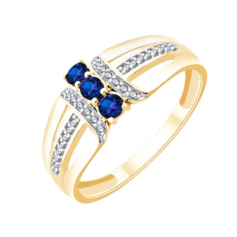 Bague saphir et diamant en or 18 carats