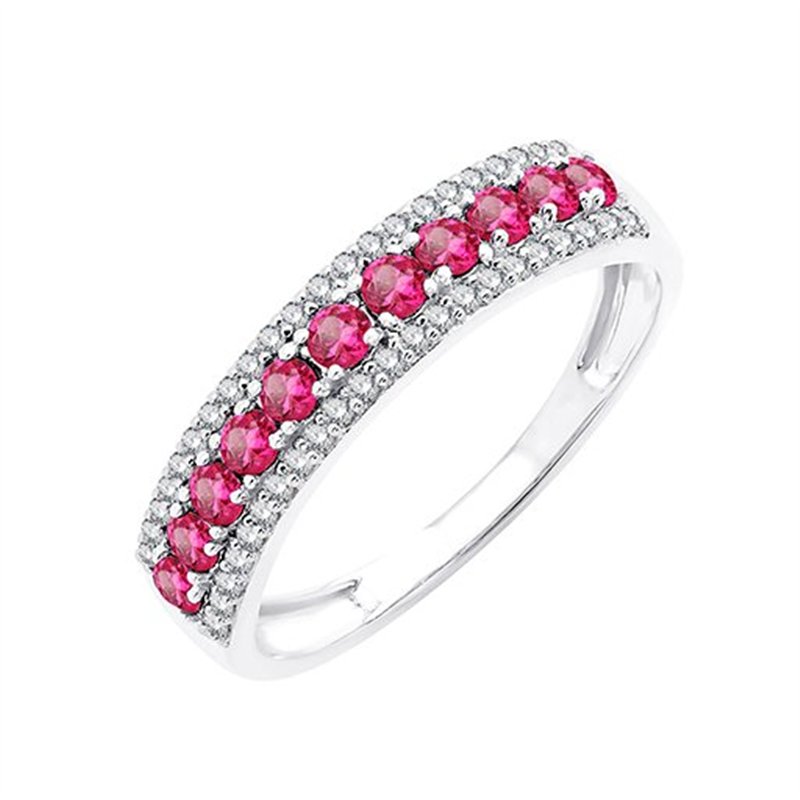 Bague rubis et diamant en or 18 carats