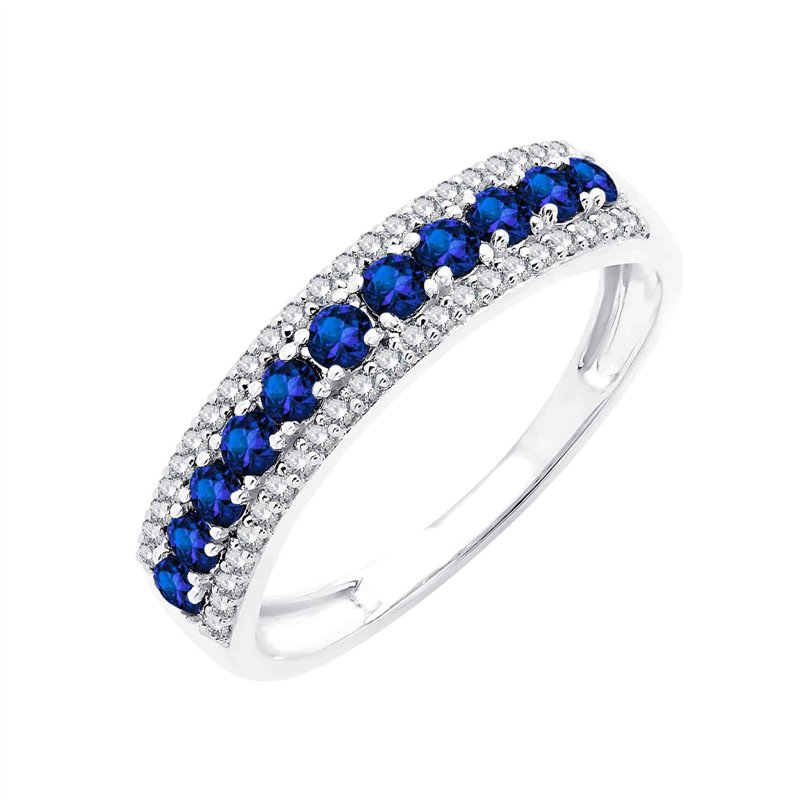 Bague saphir et diamant en or 18 carats