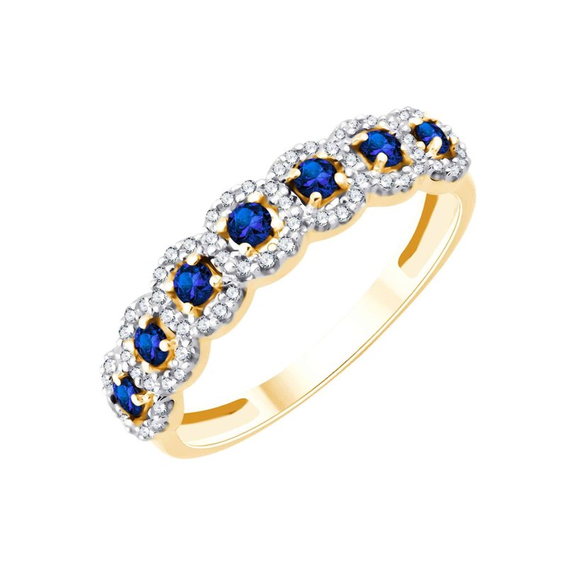 Bague saphir et diamant en or 18 carats