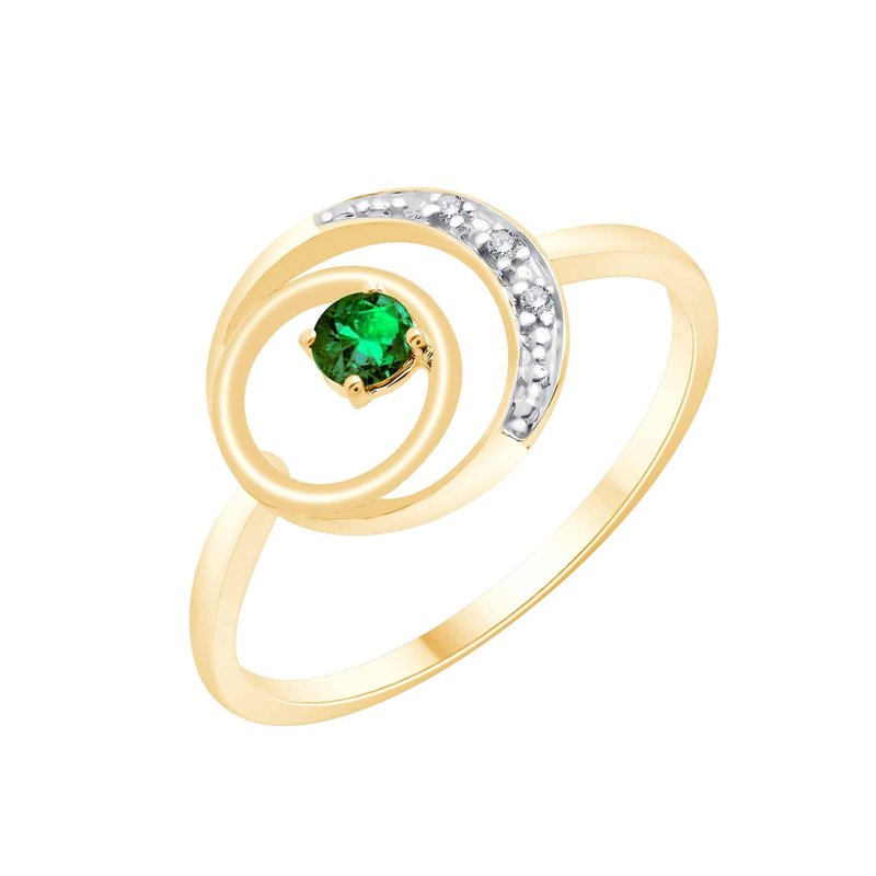Bague émeraude et diamant en or 18 carats