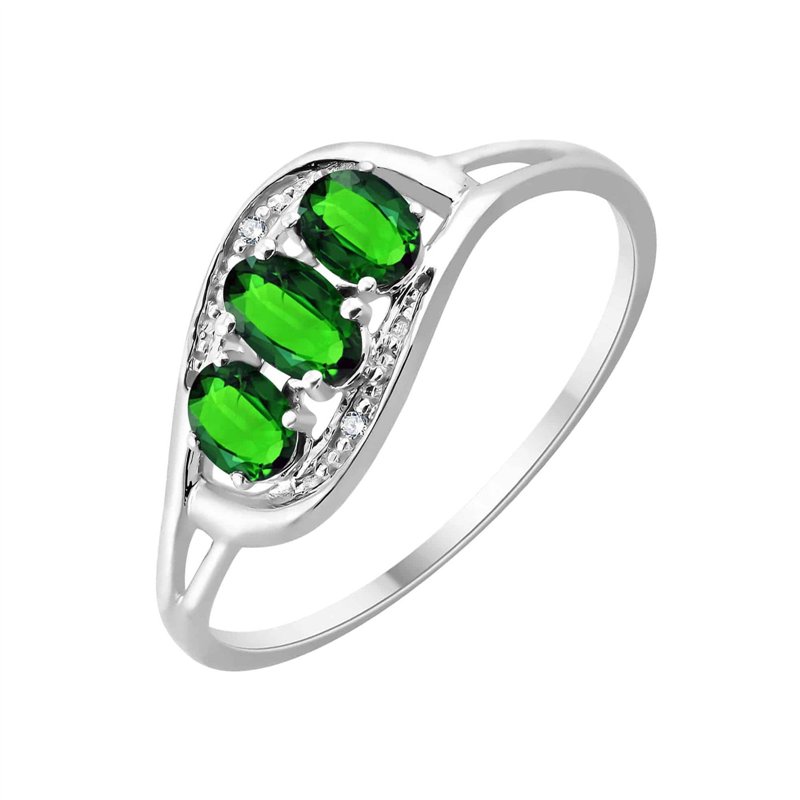 Bague émeraude et diamant en or 18 carats