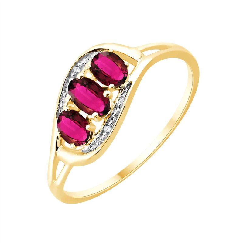 Bague rubis et diamant en or 18 carats