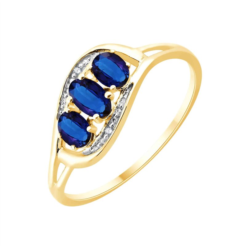 Bague saphir et diamant en or 18 carats