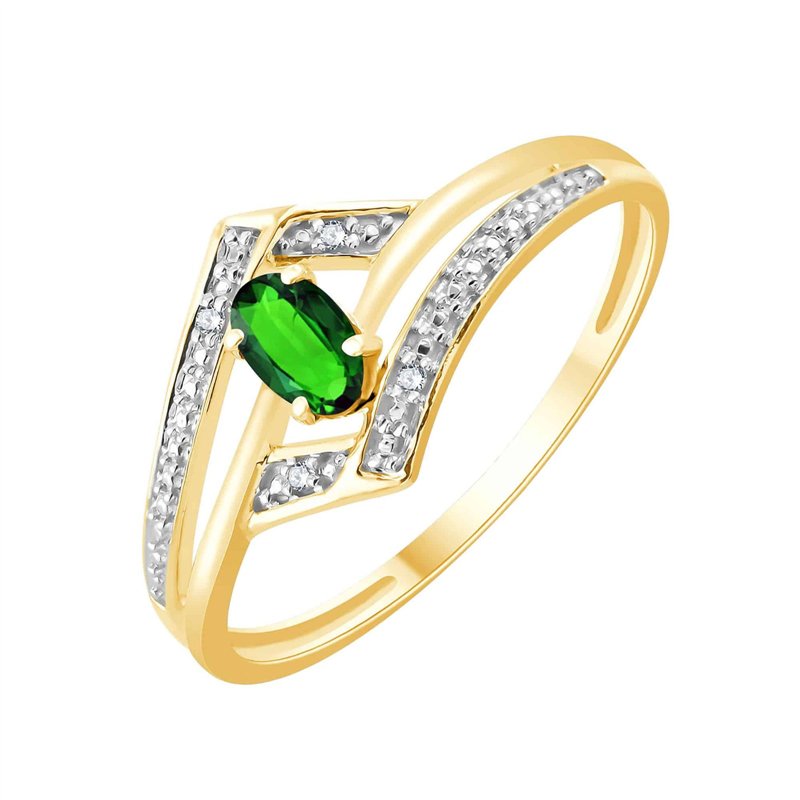 Bague émeraude et diamant en or 18 carats