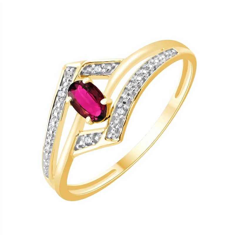 Bague rubis et diamant en or 18 carats
