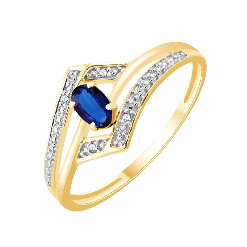 Bague saphir et diamant en or 18 carats