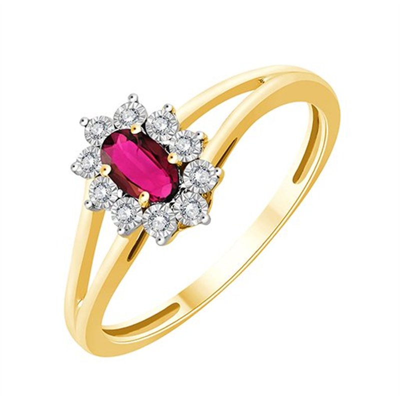 Bague rubis et diamant en or 18 carats