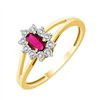 Bague rubis et diamant en or 18 carats