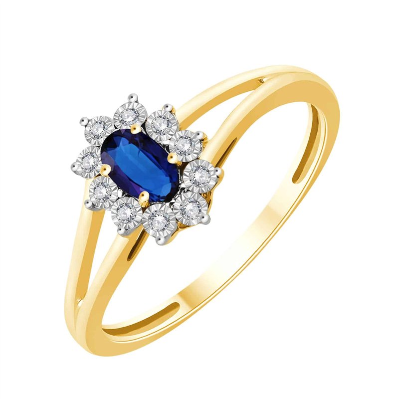 Bague saphir et diamant en or 18 carats