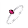 Bague serti clos rubis et diamant en or 18 carats