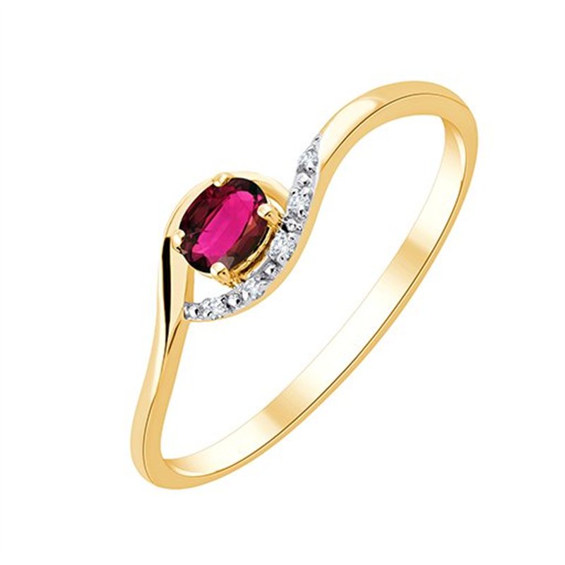 Bague rubis et diamant en or 18 carats