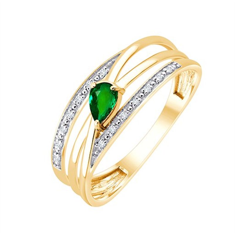 Bague émeraude et diamant en or 18 carats