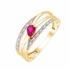 Bague rubis et diamant en or 18 carats