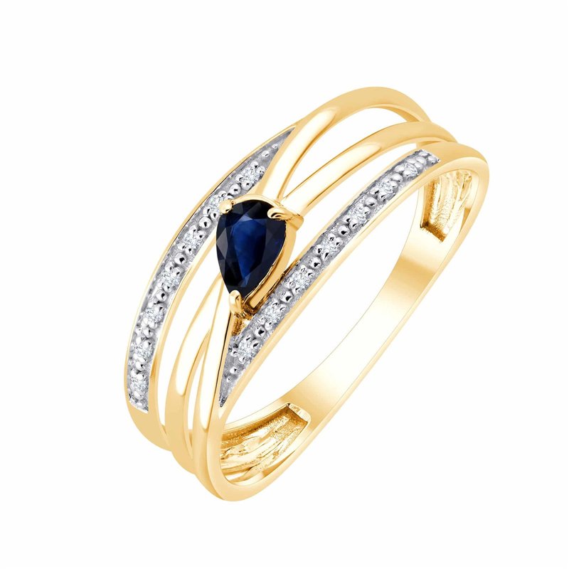 Bague saphir et diamant en or 18 carats
