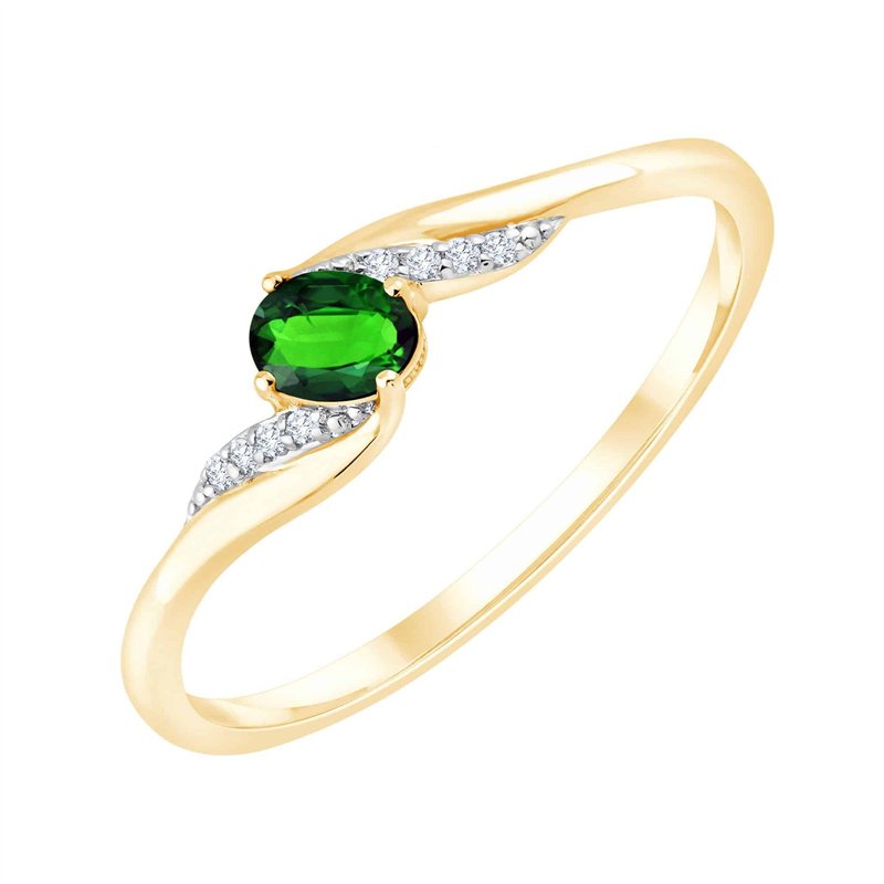 Bague émeraude et diamant en or 18 carats