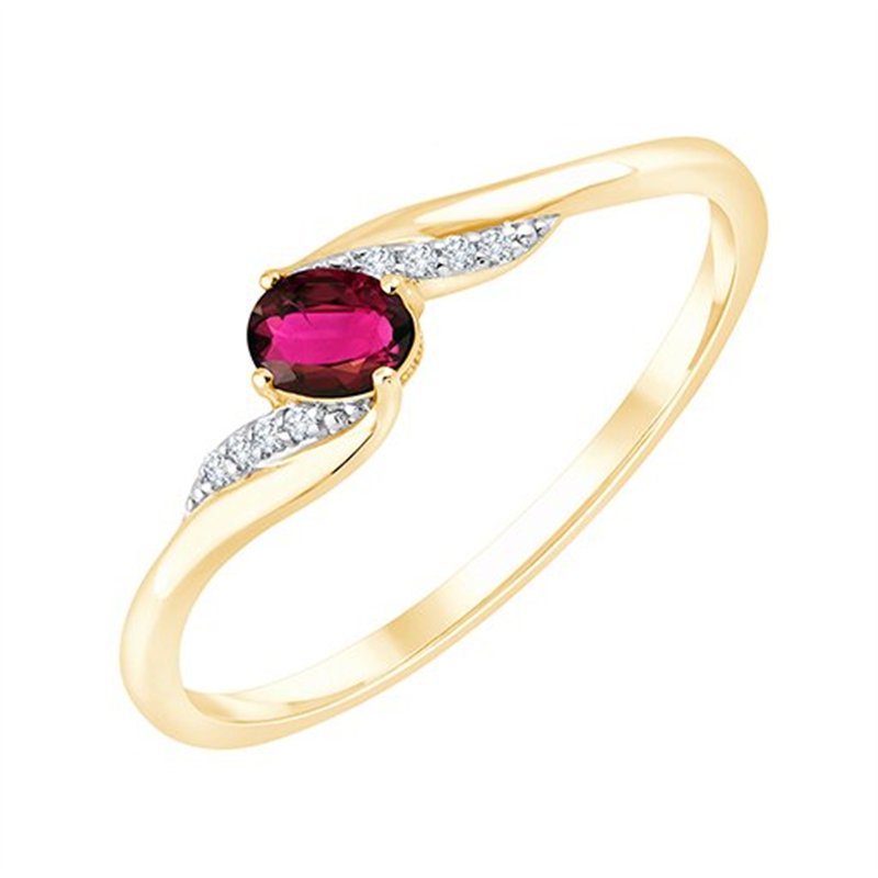 Bague rubis et diamant en or 18 carats