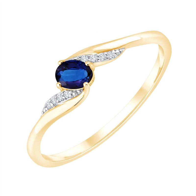Bague saphir et diamant en or 18 carats