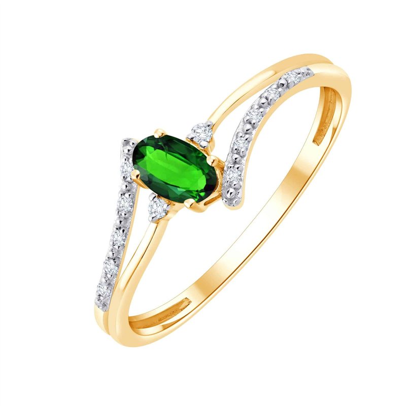 Bague émeraude et diamant en or 18 carats