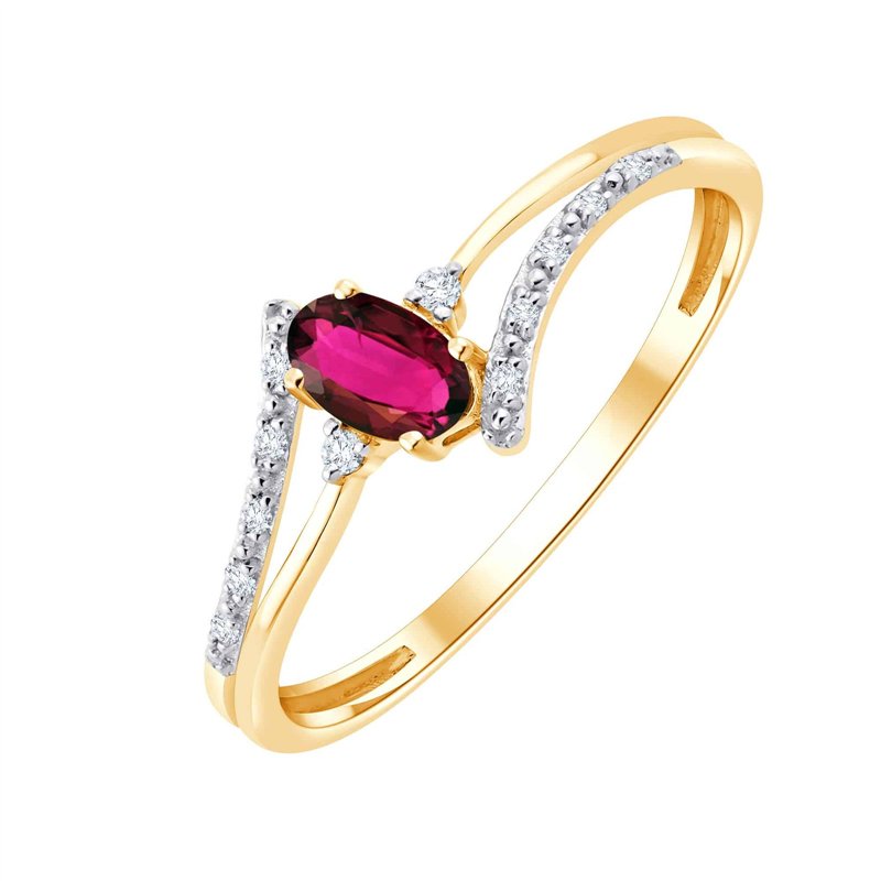 Bague rubis et diamant en or 18 carats