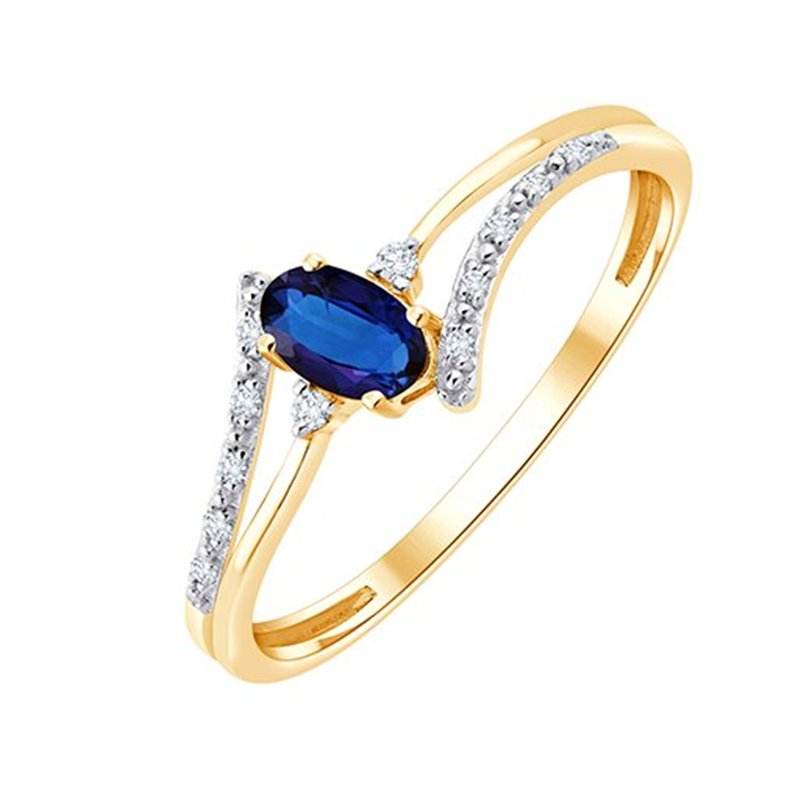 Bague saphir et diamant en or 18 carats