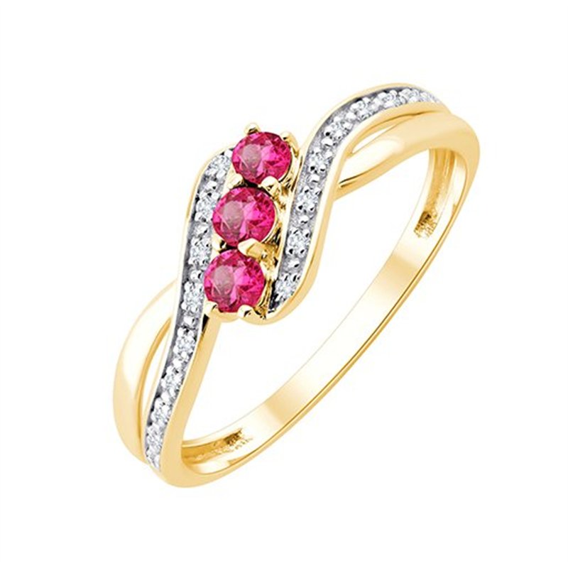 Bague rubis et diamant en or 18 carats