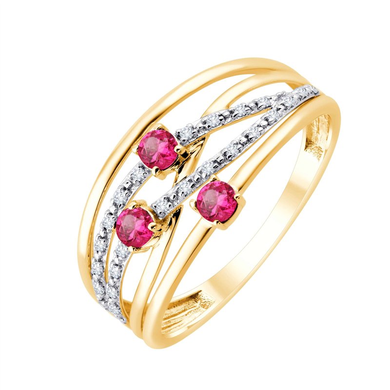 Bague rubis et diamant en or 18 carats