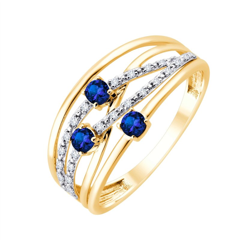 Bague saphir et diamant en or 18 carats