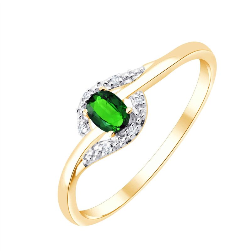 Bague émeraude et diamant en or 18 carats