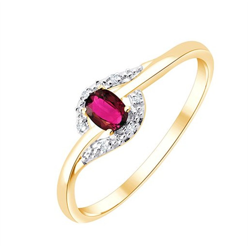 Bague rubis et diamant en or 18 carats