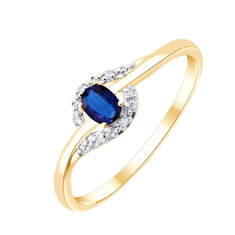 Bague saphir et diamant en or 18 carats