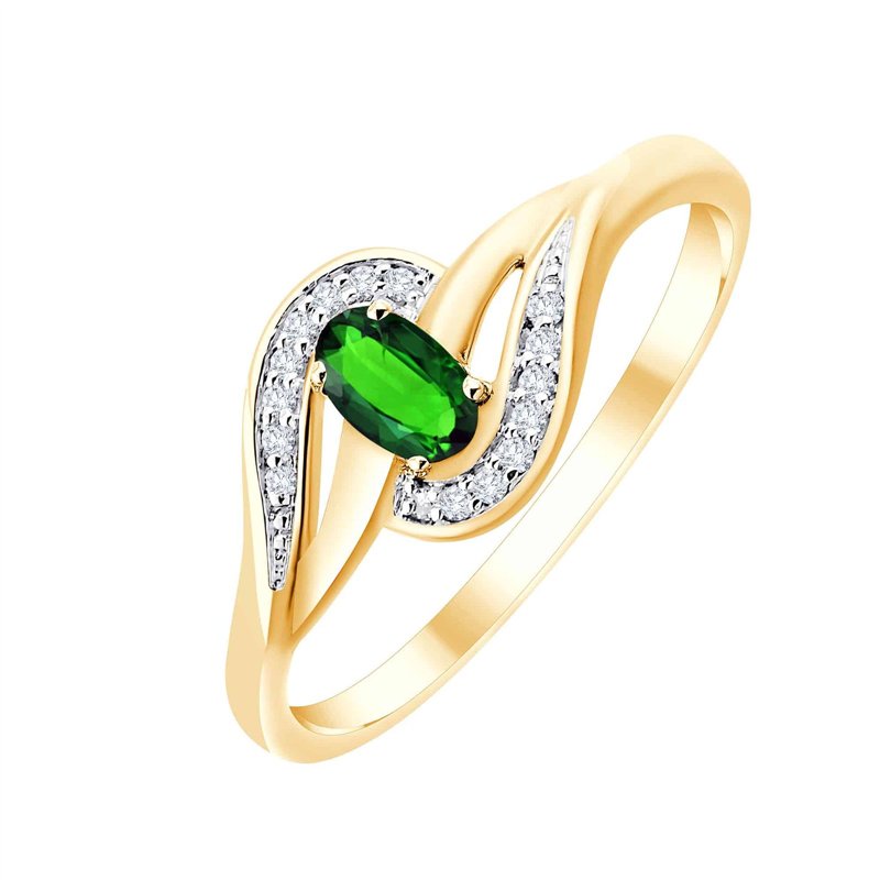 Bague émeraude et diamant en or 18 carats