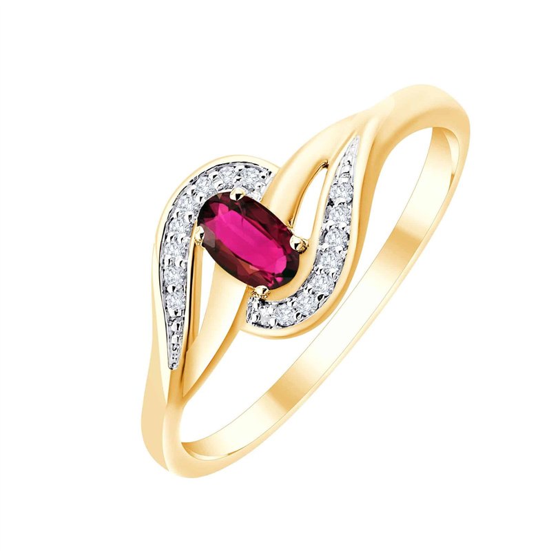 Bague rubis et diamant en or 18 carats