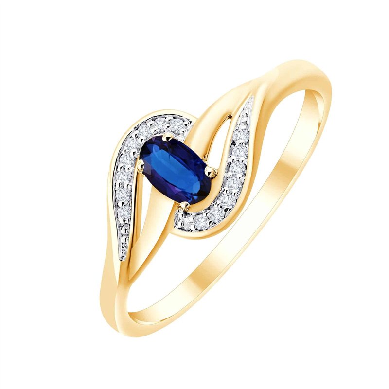 Bague saphir et diamant en or 18 carats