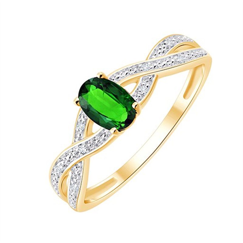 Bague émeraude et diamant en or 18 carats