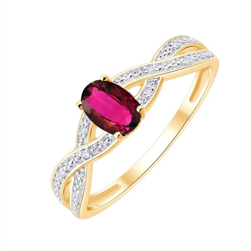Bague rubis et diamant en or 18 carats