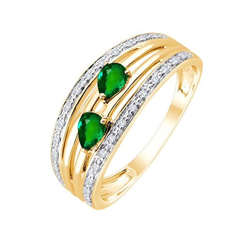 Bague émeraude et diamant en or 18 carats