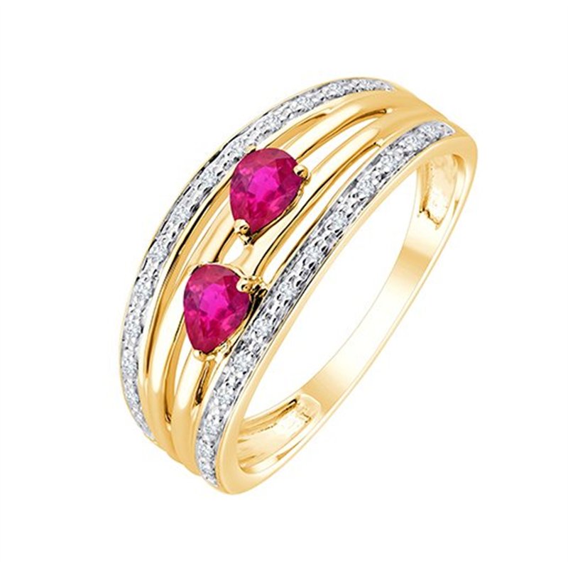 Bague rubis et diamant en or 18 carats