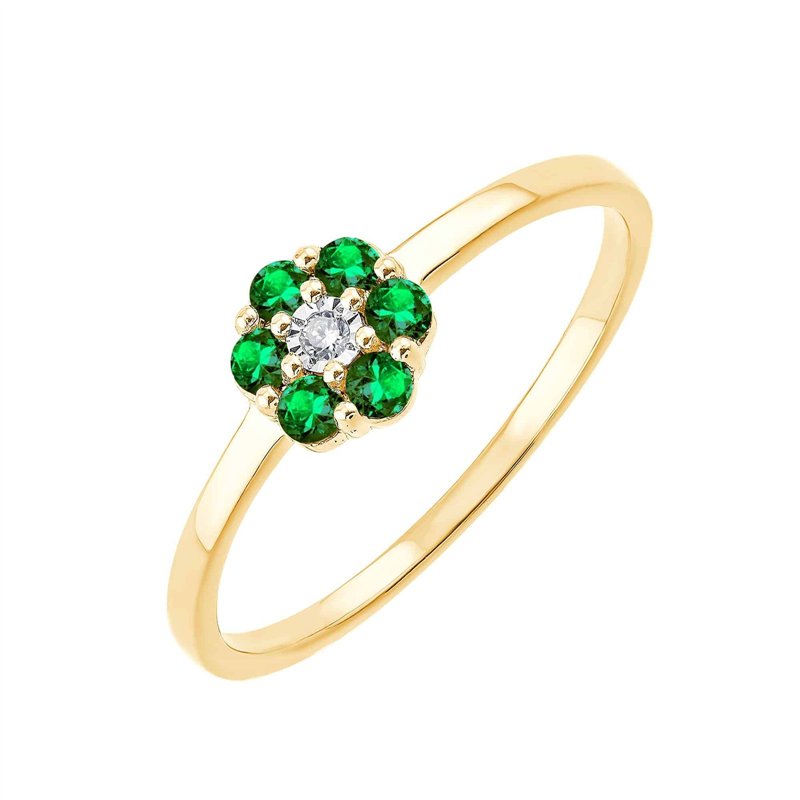 Bague émeraude et diamant en or 18 carats