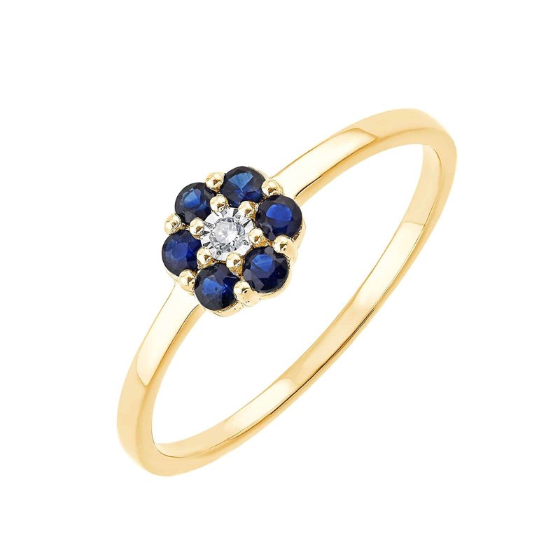 Bague saphir et diamant en or 18 carats