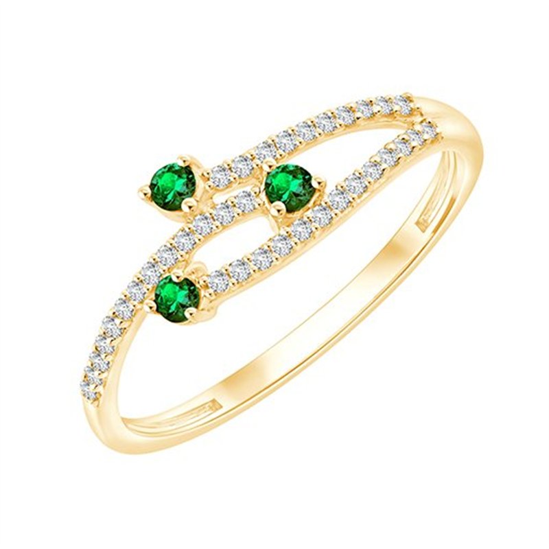Bague émeraude et diamant en or 18 carats