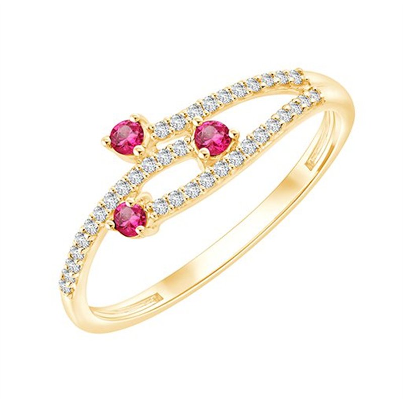 Bague rubis et diamant en or 18 carats