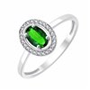 Solitaire entouré émeraude et diamant en or 18 carats